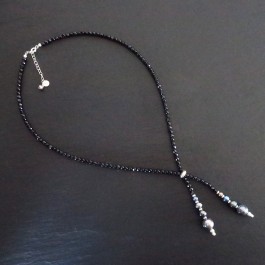 COLLIER BLACK PEARL SPINELLE